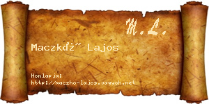 Maczkó Lajos névjegykártya